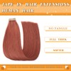 Tape in Hair Extensions Human Hair Copper 14 Inch 20Pcs