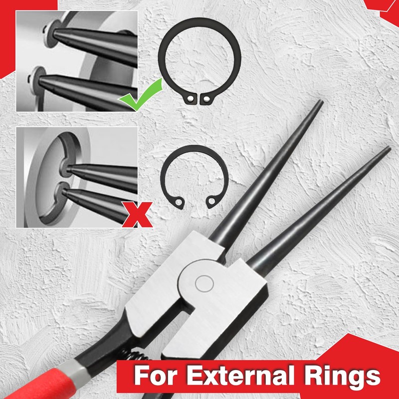LEONTOOL 13-Inch Snap Ring Plier Heavy Duty External Circlip Pliers