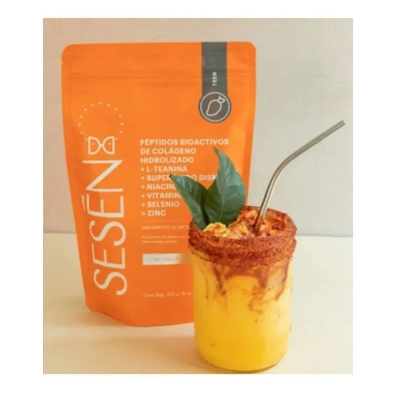 Sesen Teen Colageno Hidrolizado Teanina Niacinamida Vite Sfn Sabor Mango