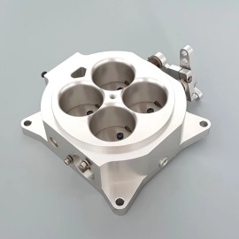 1st-racing Billet Aluminum 1000CFM 4150 Flange Carburetor Throttle Body 1.75" Core Silver