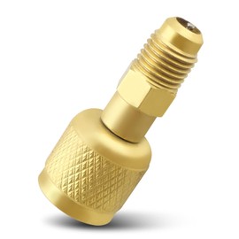 Xumdovipu R32 R454B Refrigerant Brass Adapter Fit for R-454B/R-32 Tanks, 1/4 Inch Female to 1/4 Inch Male Reverse Thread