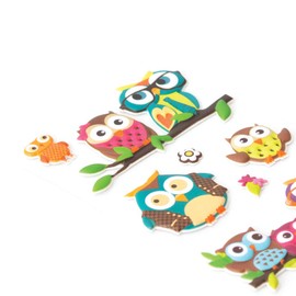 Playhouse Soft Puffy 11-Piece Sticker Sheet for Crafts, Trading & Collecting - Hoot Owls