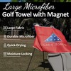 Groove Low Golf Towel with Magnet, Metal Clip and Brush