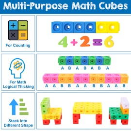 Libima 318 Pcs Math Counting Cubes Building Cubes Set with Stem Cards Linking Cubes Counting Blocks Manipulatives Math Preschool Math Counter Games for Boys Girls 4-8 Back to School Supplies