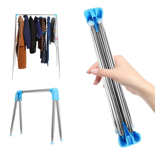 LMYDIDO Foldable Clothes Rack, Portable, Extendable Clothes Rack, Adjustable Travel