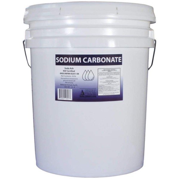 Duda Energy 50 lb Pail of Pure Sodium Carbonate Dense Soda Ash Na2CO3 pH Adjust Chemical Spa Pool Cleaning Dishwasher