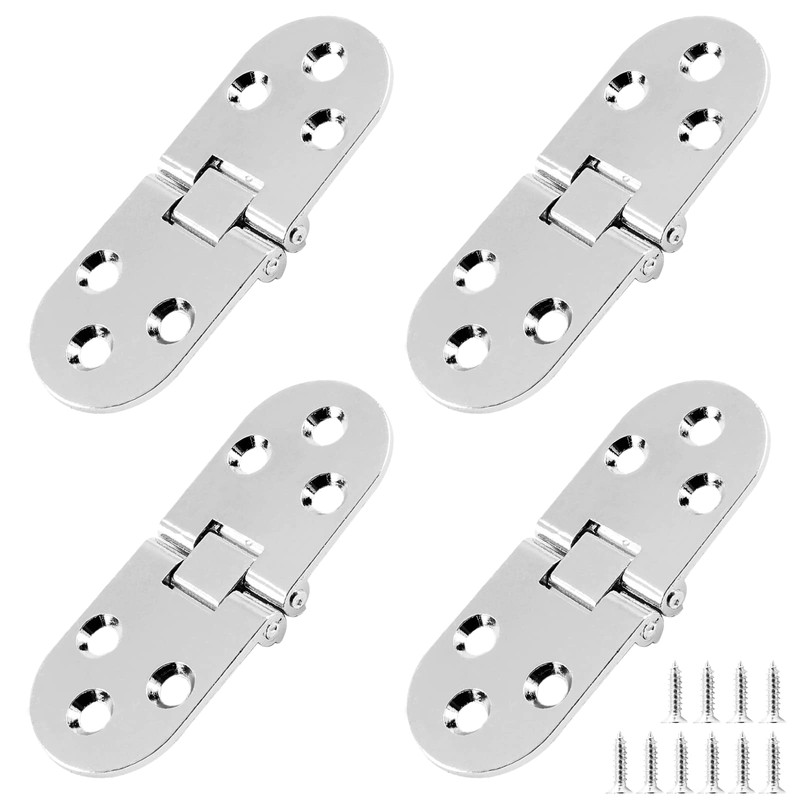 4Pcs Heavy Duty Folding Table Hinges, Silver Sewing Machine Flip