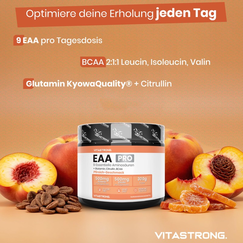 EAA Pulver 300g, Aminosäuren Essenziell EAA PRO Vitastrong, 9 Essentielle
