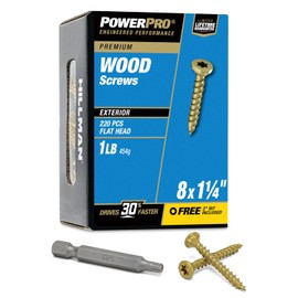 Hillman 48594 Power Pro Premium Tornillo para madera exterior, 20.32 cm x 3.17 cm, 0.45 kg, 20 x 3.17 cm