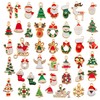 Rumyve 50Pcs Gold-Plated Christmas Enamel Charms Set - Santa Claus,