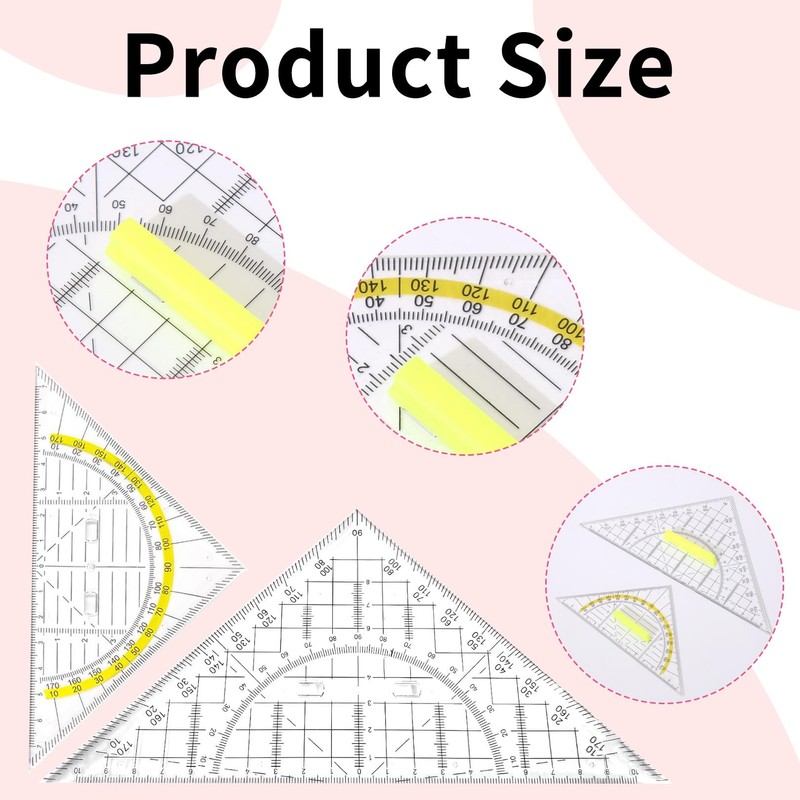 Set Square with Handle, Set Square Small, 16 cm +