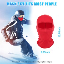 Kewucn Balaclava Ski Mask Full Face, UV & Wind Protection Face Mask for Summer Hot Weather, Breathable & Lightweight Balaclava Face Mask Cycling Motorcycle for Men Women (Red)