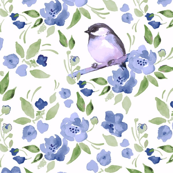 20 Cocktail Napkins Bird in Painted Flowers | Spring |