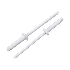 sourcing map 100Pcs 1/8"x1/2" Round Head Blind Rivets, Zinc-Plated Carbon Steel Grip and Mandrel Cap Blind Rivets, White