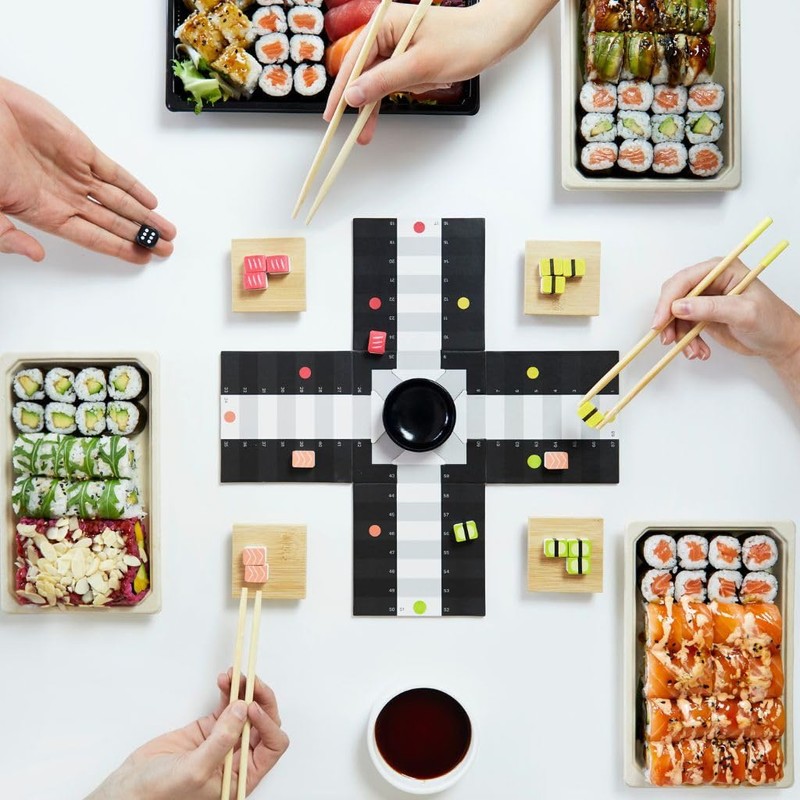 balvi Ludoshi Original Classic Game in Sushi Design Wood/Bamboo