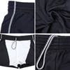 Aquarti Men's Swimming Trunks with Drawstring Elastic Waistband Black/Ecru, Size: