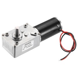 sourcing map DC 12V 30 RPM Reversible Worm Geared Motor Reducer Motor 8mm D Shape Shaft High Torque Gear Box Reduction Electric Motor for Sweepers, Printers, Ovens