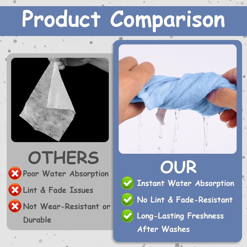 ALIIP Bamboo Face Cloths,6 Pack,30x30cm Reusable Cleansing Flannels