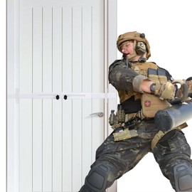 Door Security Door Bar (White - Heavy Duty) Use as Door Security Bar -Door Reinforcement Lock,Protect The Security of The Entire Door. Fits Doors 30"-39" - Safe Room