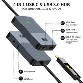 Giq HDMI Splitter Extended Display for Dual Monitor, Dual 2K@60Hz Universal Video Graphics USB to Dual HDMI Adapter for USB 3.0 / USB-C Adapter, Compatible with USB4,Windows and Mac1