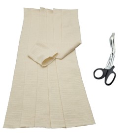 Premium Elastic Tubular Medical Bandage Size E Stockinette, 5 Sets - 3.4 in Wide x 18 in Long Plus Medical Scissors to Trim to fit.