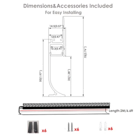 Besseto Black Baseboard LED Aluminum Channel,3 x 2m Toe Kick LED Strip Light Aluminum Channel Profile Skirtingboard Baseboard Light for Living Room Bedroom Kitchen Home Theater(3Pack 2M/6.6FT)