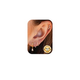 14K Gold Plated Hoop Earrings for Women Hypoallergenic - Dainty Stud Earrings Trendy Dangle Small Huggie Cartilage Earring Stacks Jewelry Water Drop