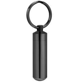 Cremation Jewelry Keychain for Ashes Pendant Urn Necklace Cylinder with Glass Vial Keepsake Ashes Memorial Jewelry (Black Keychain)