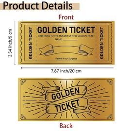 PLIGREAT 2 Pack Golden Ticket Scratch Off Cards with Envelopes DIY Coupon Cards Tickets with Stickers for Birthday Holiday Voucher Raffle Gift Party Supplies
