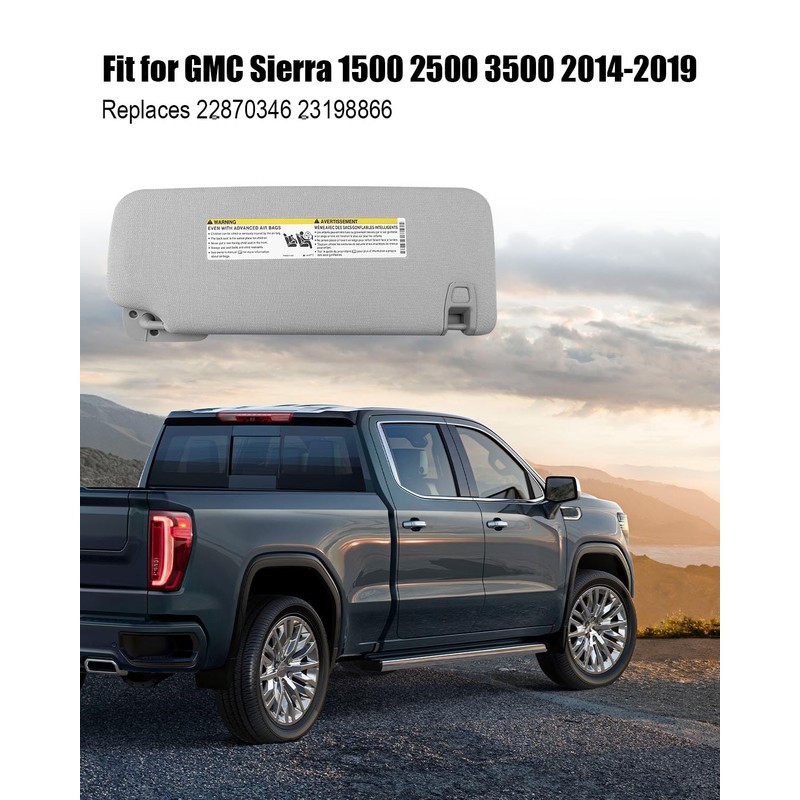 Driver Side Sun Visor with LED Light Fit for GMC