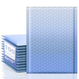 Fuxury Bubble Mailers 6x10" 100 Pack, Gradient Blue Padded Envelopes Usable Size 6x9" Self Seal Mailing Envelopes Bubble Padded Shipping Bags for Mailing,Packaging, Small Business