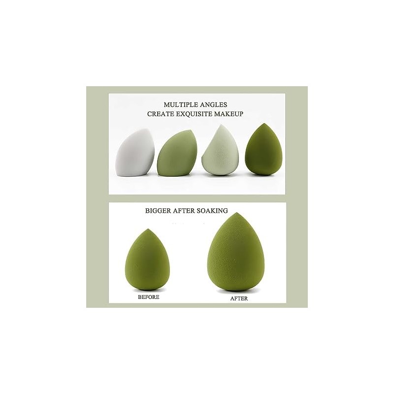 BWI Esponjas de Maquillaje para Base 4 Pack con Estuche