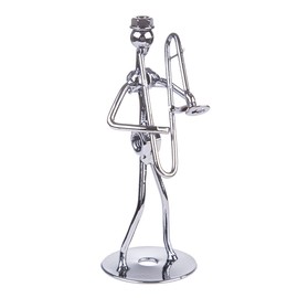 Berry President 5.0" Home Decor Cast Iron Wires and Screws Statue/Figurine (Trombone player)