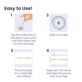 Vivoo Fertility Test – At-Home FSH Test to Monitor Ovarian Reserve, Scan & Track with Free Vivoo App, 10 Individually Wrapped FSH Tests + 10 Urine Collectors