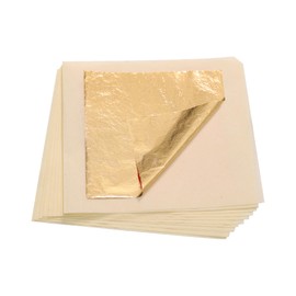 KINNO 10 Sheets Imitation Gold Leaf for Handmade Gold Leaf, Accessories for Craft Gilding, Nail Art, Gold Leaf Painting (8 x 8 cm)