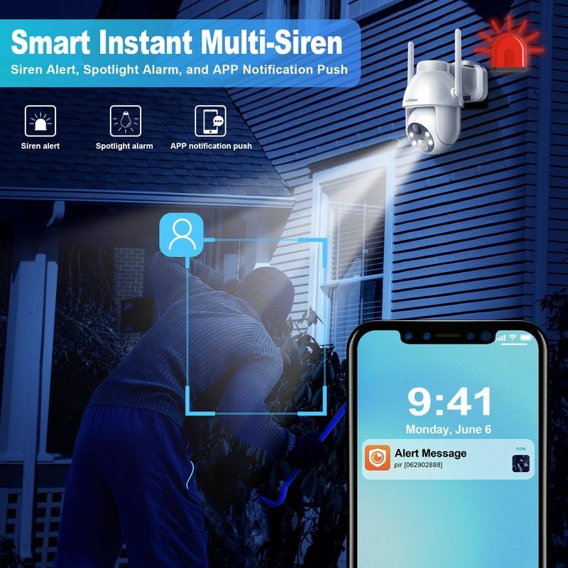 SeeVision White Solar-Powered Waterproof Wireless Security Camera with PIR Motion