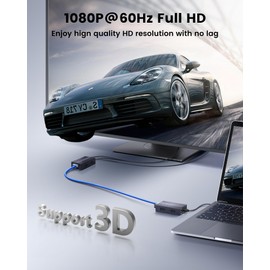 avedio links 196ft/60m HDMI Extender Over Single Cat6/7 Cable, 1080P@60Hz HDMI Over Ethernet Transmitter and Receiver with POC Power Supply, Support 3D, EDID, ESD Protection (Black)