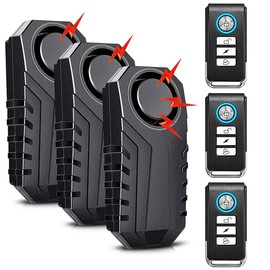 Cruxer Bike Alarm with Remote, Wireless Anti-Theft Motorcycle Alarm Waterproof Bicycle Alarm Security Vibration Motion Sensor for Bike, Motorcycle, Electric Scooter, Moped, Etc - 114dB,3PK