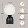 Folux Cordless Globe Glass Table lamp Black, 5200-mAh Rechargeable Orb