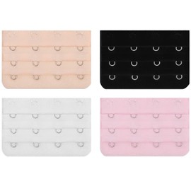 BEADNOVA Bra Extension 4 Hook Bra Back Extender for Plus Size (4pcs, Pink Mix)