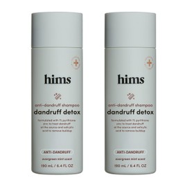 hims Dandruff Detox Shampoo - Pyrithione Zinc, Argan Oil, & Avocado Oil Formula - Dandruff Shampoo for Flaky & Itchy Scalp - Sulfate-Free, Paraben-Free - Evergreen Mint Scent - 6.4 Fl Oz, 2 Pack