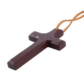 Gorise Handcrafted Wooden Cross Pendant Wooden Cross Hanging Ornament for Car Home Church Decor