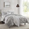 Nestl Light Grey Duvet Cover King Size - Pintuck King Duvet Cover Set, 3 Piece Double Brushed Duvet Cover with Button Closure, 1 Pinch Pleated King Size Duvet Cover 104x90 inches and 2 Pillow Shams