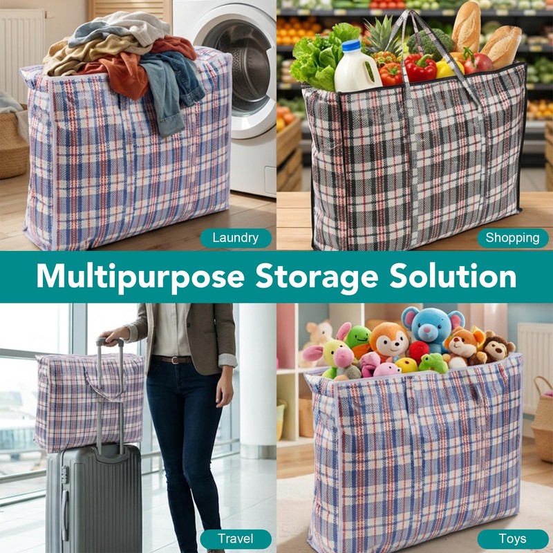 5 Pack XL Extra Large Strong Laundry Storage Bags With