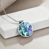 YAFEINI Tree of Life Necklace Sterling Silver Abalone Shell Spiral