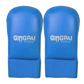 Karate Training Gloves, PU Leather Boxing Gloves Kickboxing Gloves,Sparring Gloves for Martial Arts,Hard Hitters (Blue1, S)