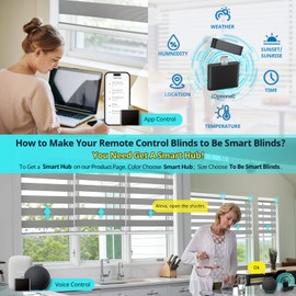 CITOLEN Motorized Blinds with Integral Valance Zebra Blinds Upgraded Smart Blinds Custom Size Automatic Blinds for Windows Remote Control Electric Zebra Shades Alexa/Google Blinds,Gray, 24''Wx72''H