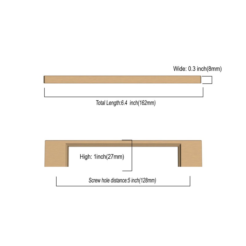 9BUILD 10 Pack Champagne Bronze Cabinet Pulls 5 Inch Cabinet