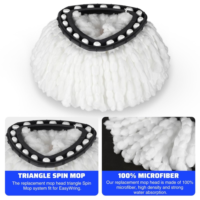 3 Pack Replacement 360° Rotating Mop Heads, Mop Replace Head
