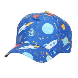 Julerwoo Kids Blue Baseball Cap Space Rocket Prints Sun Hats (Universe)